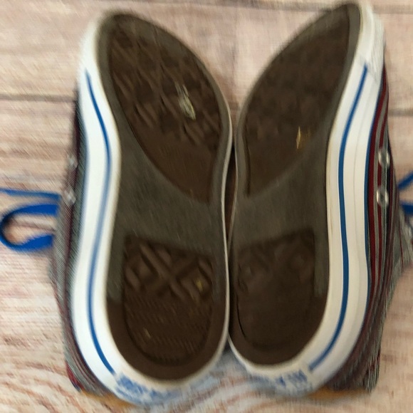 Converse Textile Leather Striped Sneakers M6 W8 - Picture 6 of 8